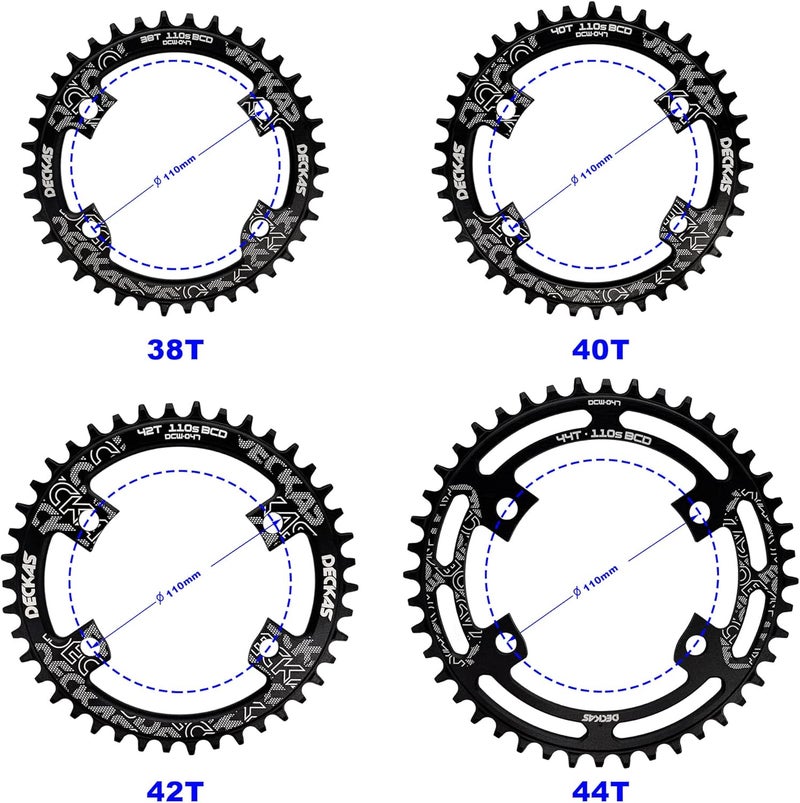 DECKAS Round Chainring 110BCD 4-Bolt 36T 38T 40T 42T 44T 46T 48T 50T 52T Narrow Wide Chainring for 7/8/9/10/11/12 - Speed - Image 2
